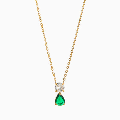 December Birthstone Teardrop-Shaped Diamond Pendant Luxury Necklace