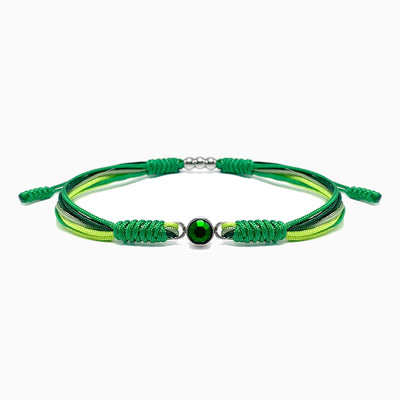 December Birthstone Round Bead Adjustable Braided Bracelet