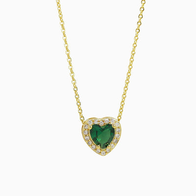 December Birthstone Heart-Shaped Diamond Pendant Necklace