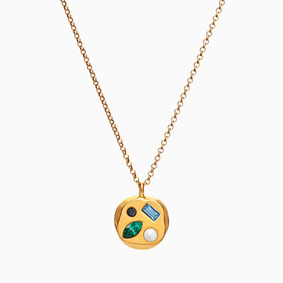 December Birthstone Necklace With Colored Gemstones