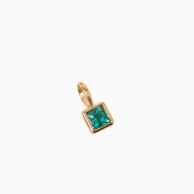 December Birthstone DIY Square Zircon Pendant Necklace
