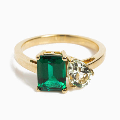 December Birthstone Double Shaped Gemstone Ring