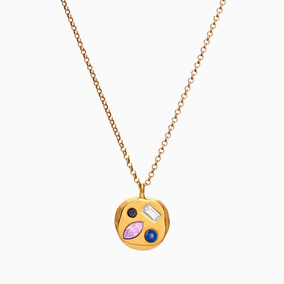 December Birthstone Necklace With Colored Gemstones