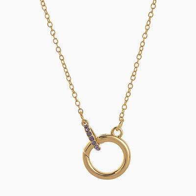 December Birthstone Diamond Ring Necklace