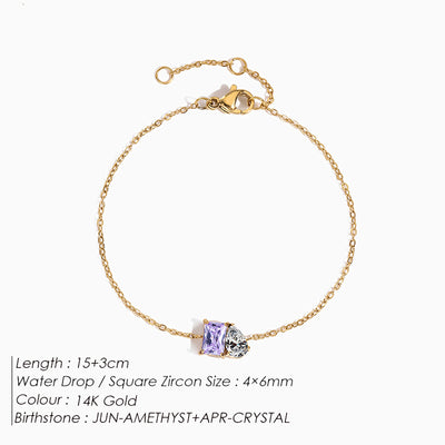 December Birthstone Double Shaped Gemstone Bracelet