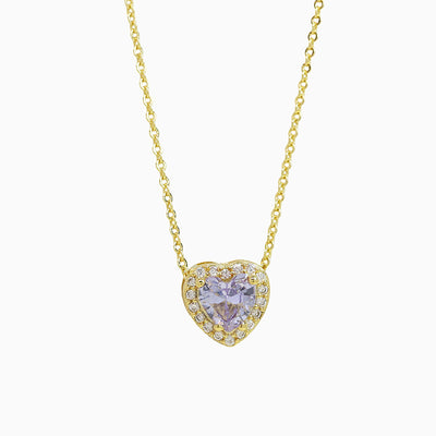 December Birthstone Heart-Shaped Diamond Pendant Necklace