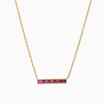 December Birthstone Bar Pendant Necklace