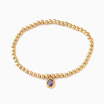 December Birthstone Teardrop Charm Bracelet