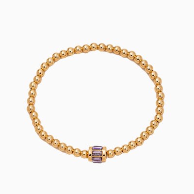 December Birthstone Natural Stone Gold Beads Beaded Bracelet