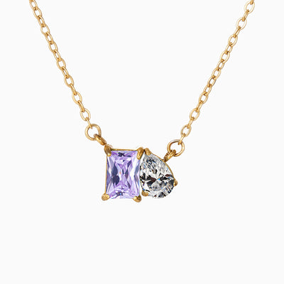 December Birthstone Double Shaped Gemstone Necklace