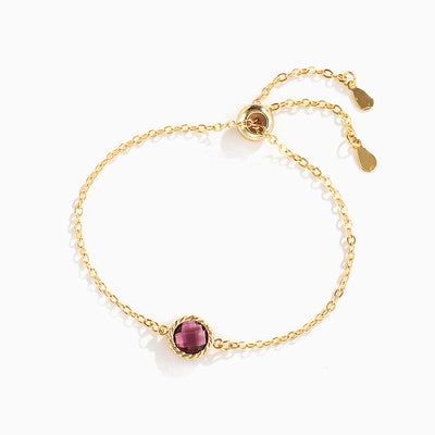 December Birthstone Round Pendant Adjustable Bracelet