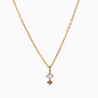 December Birthstone And Pearl Simple Necklace