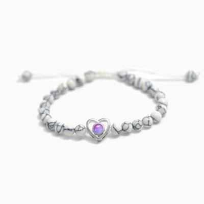 Projection Photo Customed Organic Stone Heart Bracelet