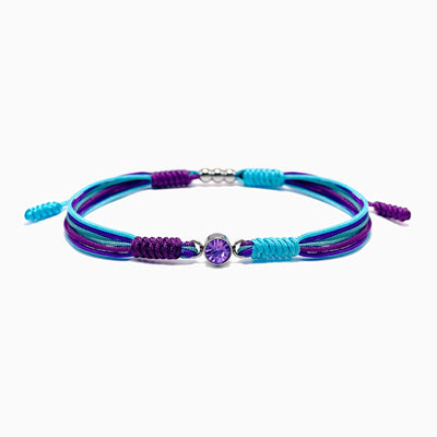 December Birthstone Round Bead Adjustable Braided Bracelet