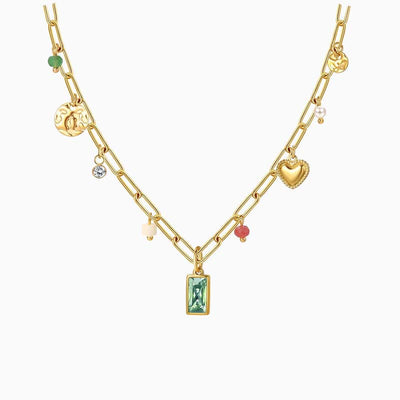 December Birthstone Multi-Charm Pendant Necklace