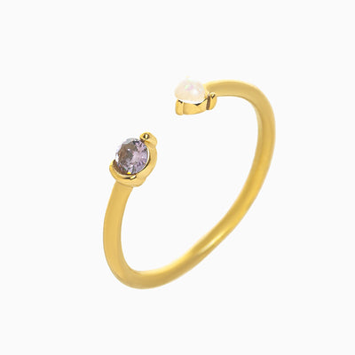 December Birthstone Open Two-Gemstone Ring