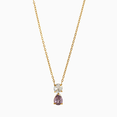 December Birthstone Teardrop-Shaped Diamond Pendant Luxury Necklace