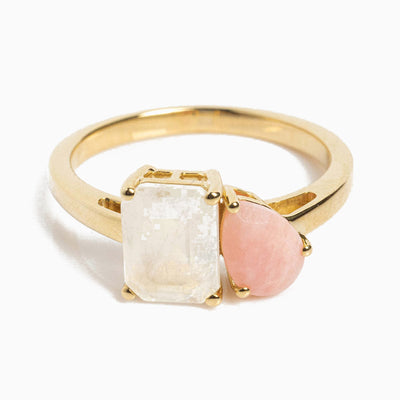 December Birthstone Double Shaped Gemstone Ring