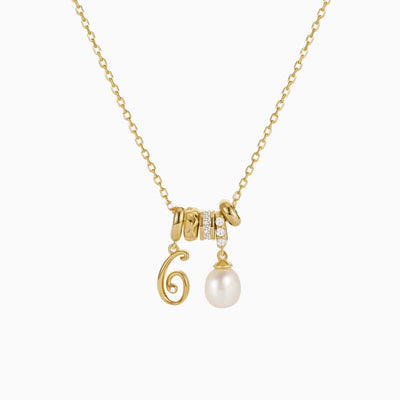 December Birthstone Number Multi-Charm Pendant Necklace