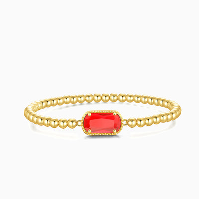 December Birthstone Square And Round Beaded Bracelet
