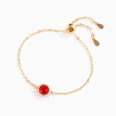 December Birthstone Round Pendant Adjustable Bracelet