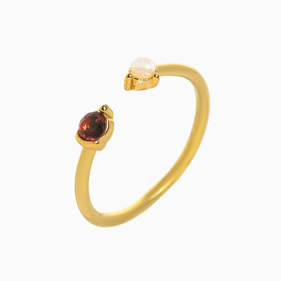 December Birthstone Open Two-Gemstone Ring