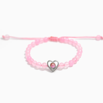 Projection Photo Customed Organic Stone Heart Bracelet