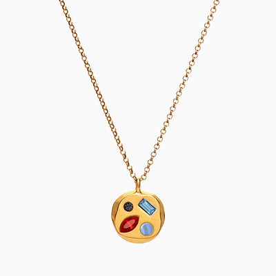 December Birthstone Necklace With Colored Gemstones