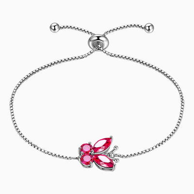 December Birthstone Butterfly Adjustable Bracelet