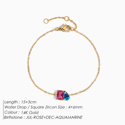 December Birthstone Double Shaped Gemstone Bracelet