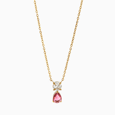 December Birthstone Teardrop-Shaped Diamond Pendant Luxury Necklace
