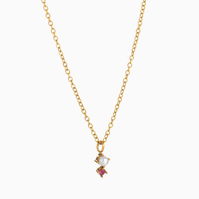 December Birthstone And Pearl Simple Necklace