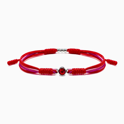 December Birthstone Round Bead Adjustable Braided Bracelet