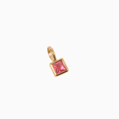 December Birthstone DIY Square Zircon Pendant Necklace