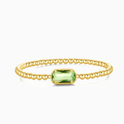 December Birthstone Square And Round Beaded Bracelet