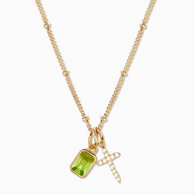 December Birthstone Cross Full Diamond Necklace