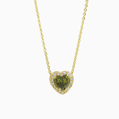 December Birthstone Heart-Shaped Diamond Pendant Necklace