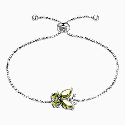 December Birthstone Butterfly Adjustable Bracelet