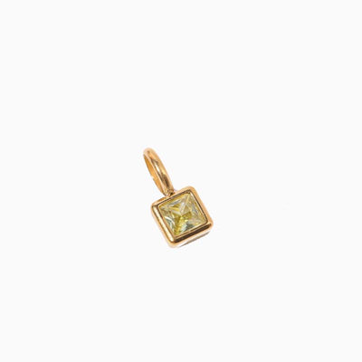 December Birthstone DIY Square Zircon Pendant Necklace