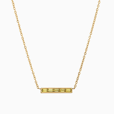 December Birthstone Bar Pendant Necklace