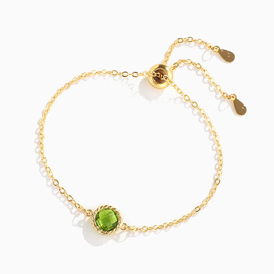 December Birthstone Round Pendant Adjustable Bracelet