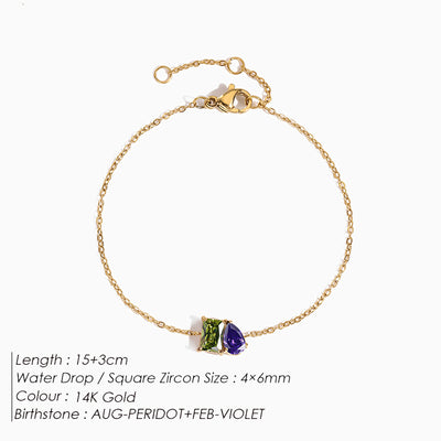 December Birthstone Double Shaped Gemstone Bracelet
