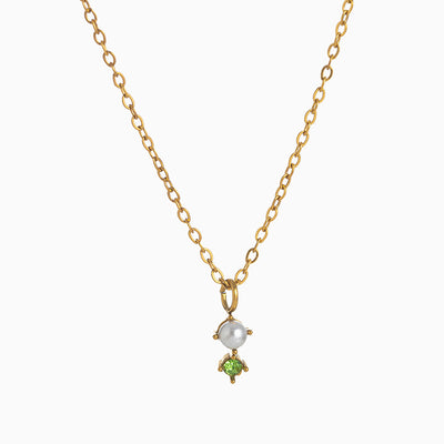 December Birthstone And Pearl Simple Necklace