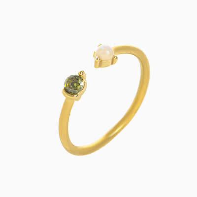 December Birthstone Open Two-Gemstone Ring