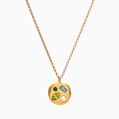 December Birthstone Necklace With Colored Gemstones