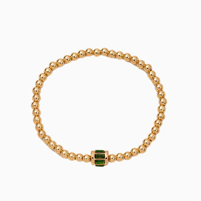 December Birthstone Natural Stone Gold Beads Beaded Bracelet