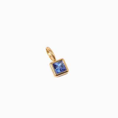 December Birthstone DIY Square Zircon Pendant Necklace