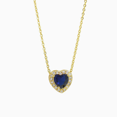 December Birthstone Heart-Shaped Diamond Pendant Necklace