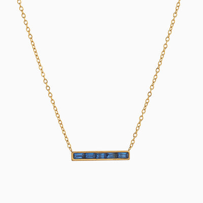 December Birthstone Bar Pendant Necklace