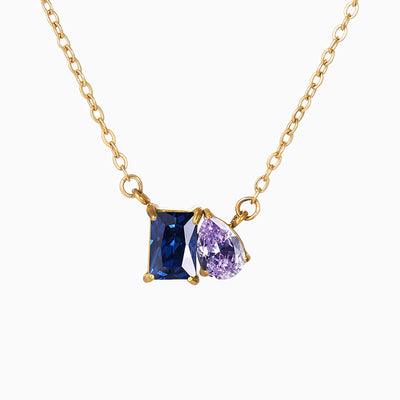 December Birthstone Double Shaped Gemstone Necklace